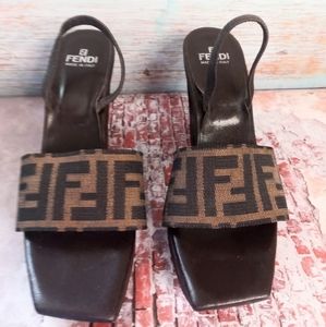Gorgeous Vintage Fendi Zucca FF wedges.
